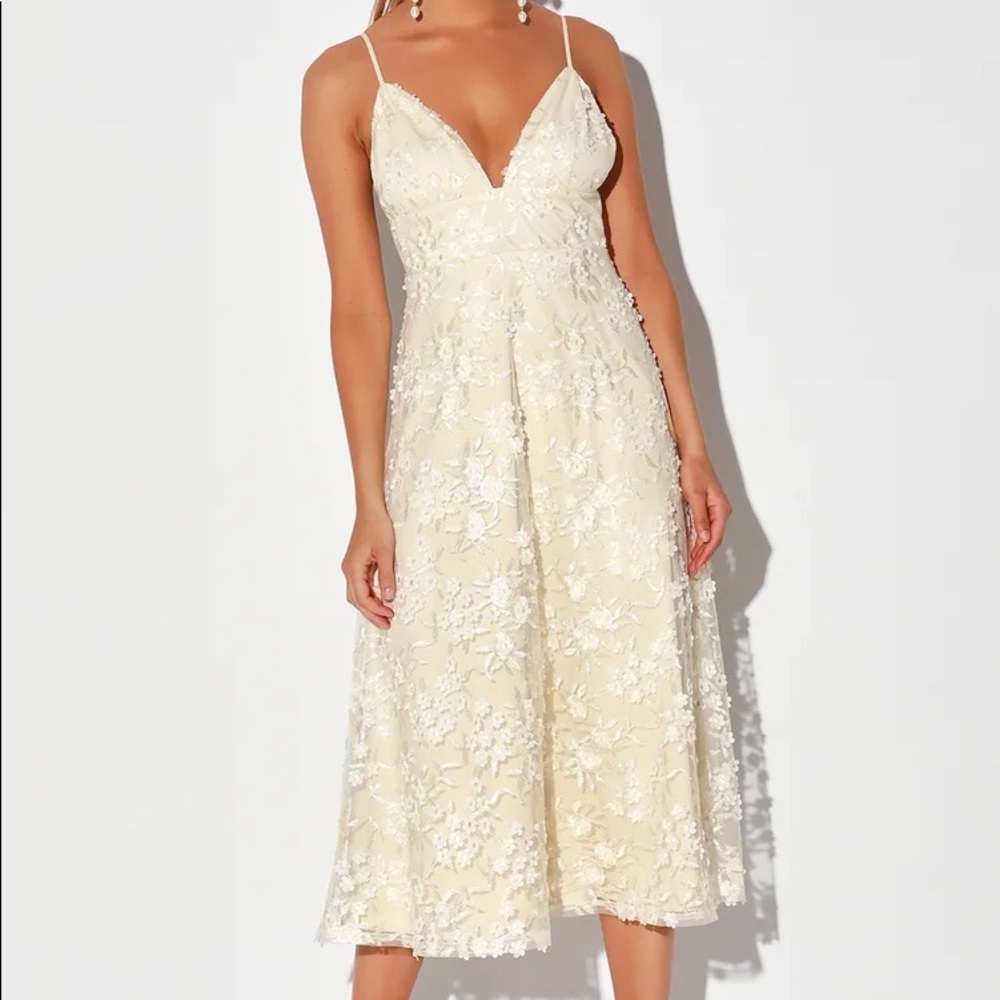 Lulu’s White Midi Dress